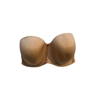 Elomi Smooth Underwire Strapless‎ Bra Nude Beige EL1230NUE Size 38J US 38GG UK